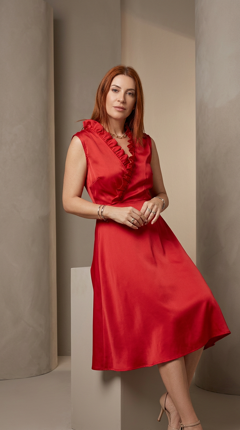 Vestido Vermelho Satin